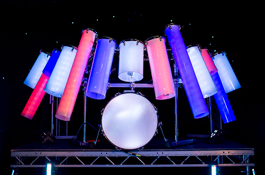 The LED drum kit creates a centrepiece in any room!