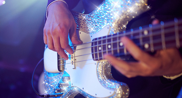 The Sparkle Band with their trademark diamond guitar